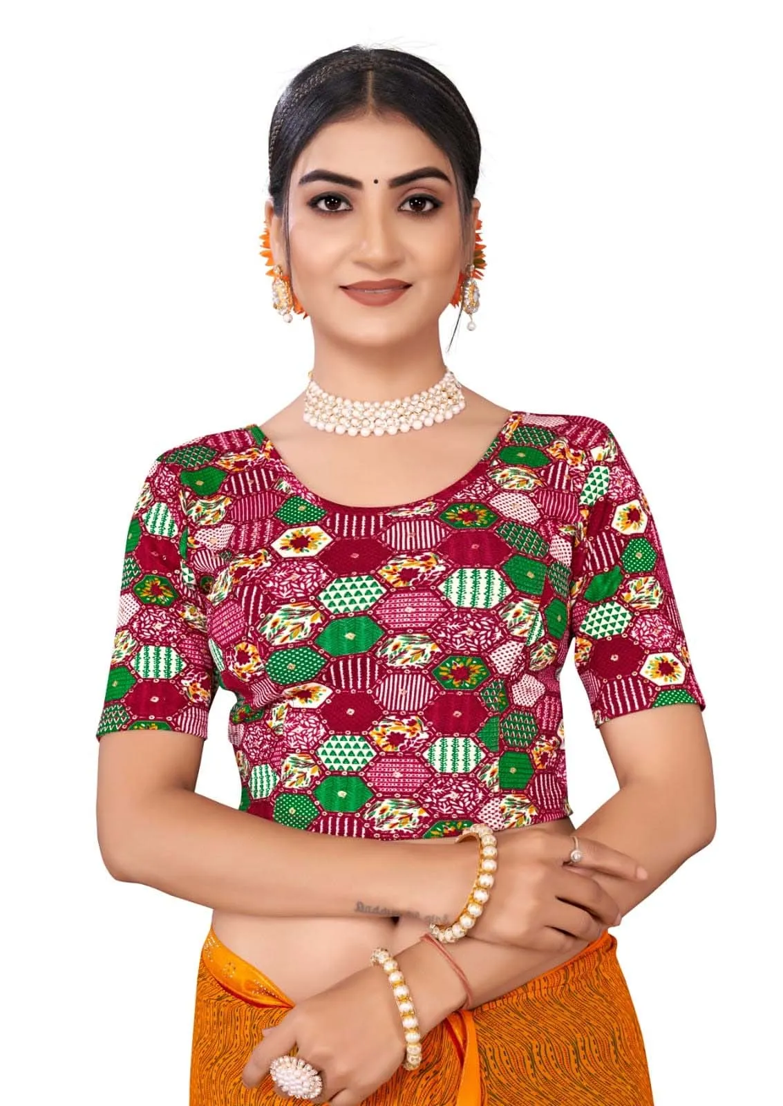 StylesIndia Women's Cotton Lycra Stretchable Printed Deep Back Tank Tops – Trendy & Comfortable DN-Jumka