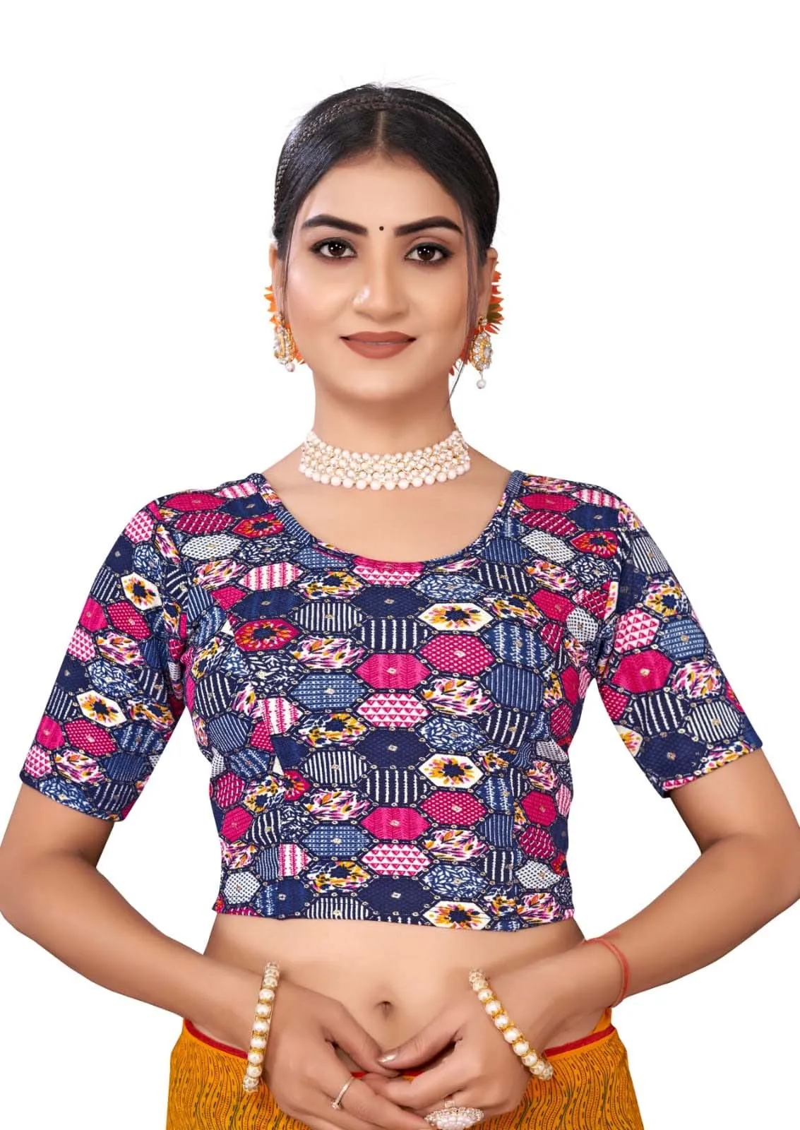 StylesIndia Women's Cotton Lycra Stretchable Printed Deep Back Tank Tops – Trendy & Comfortable DN-Jumka