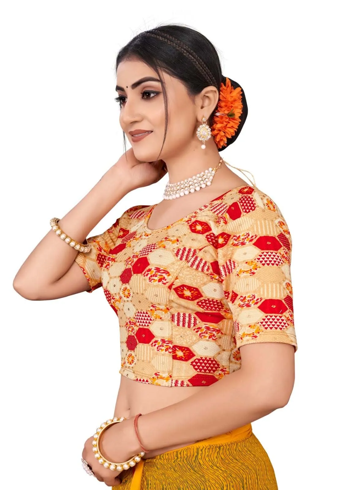 StylesIndia Women's Cotton Lycra Stretchable Printed Deep Back Tank Tops – Trendy & Comfortable DN-Jumka