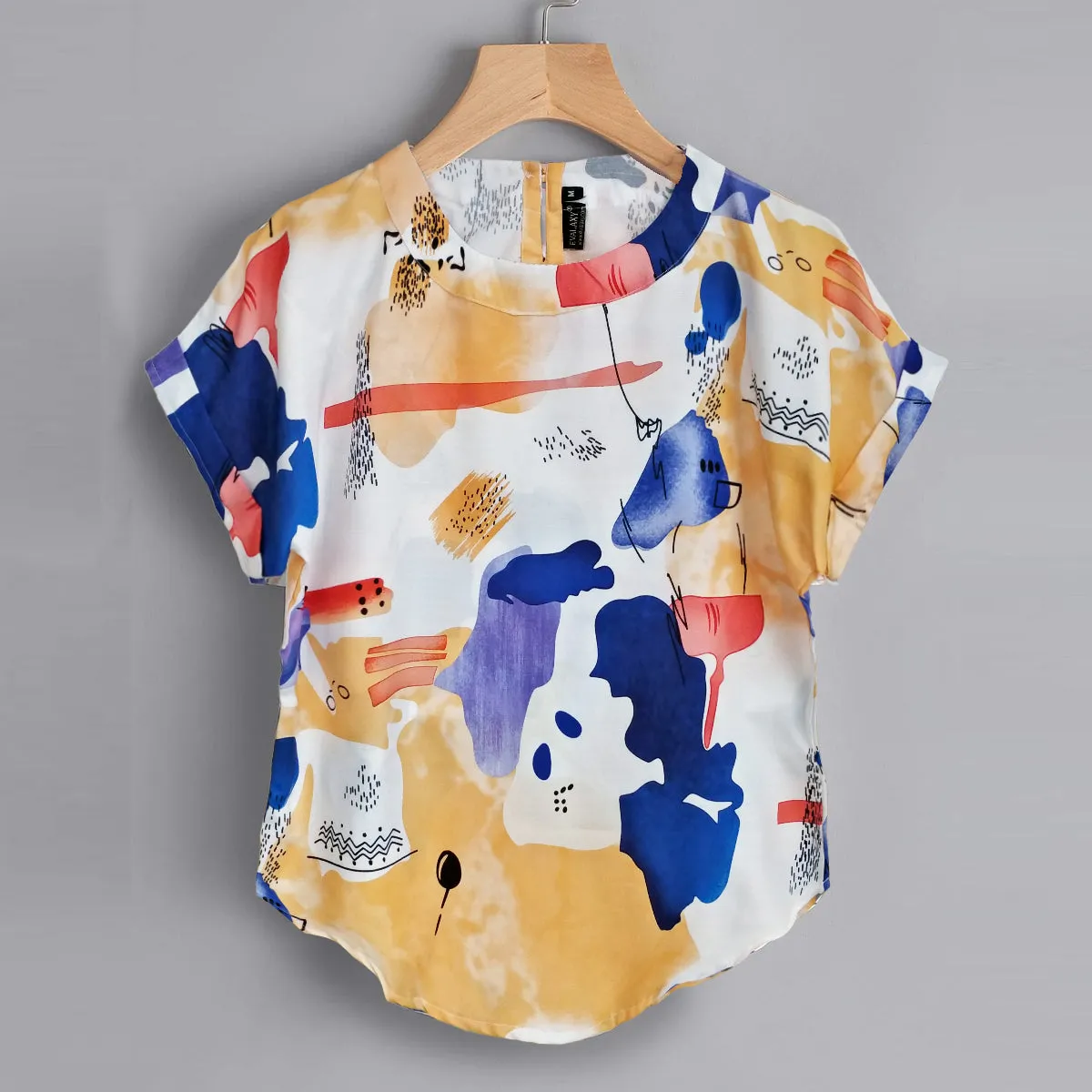 Stylish Foot Print & Splash Tops Combo For Women & Girls(Pack Of 2 Pcs)