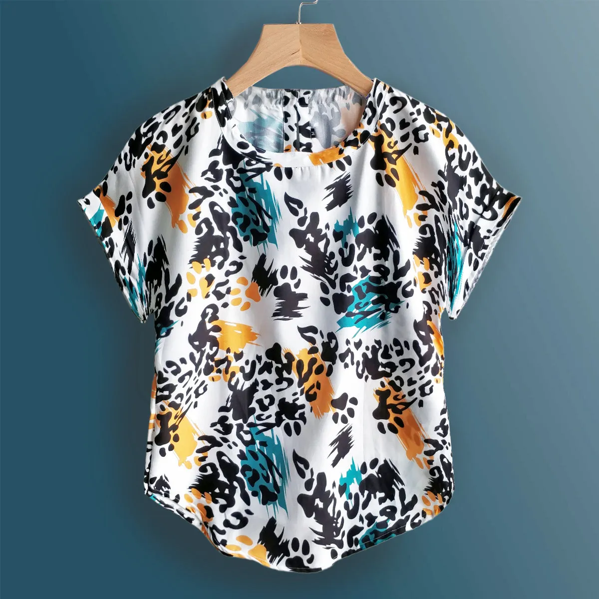 Stylish Foot Print & Splash Tops Combo For Women & Girls(Pack Of 2 Pcs)