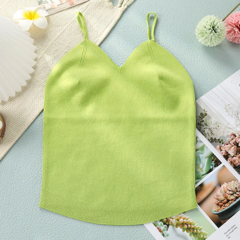 Stylish Woolen Sleeveless Cotton Tank Tops For Women And Girls,Pack Of 3, Multicolor