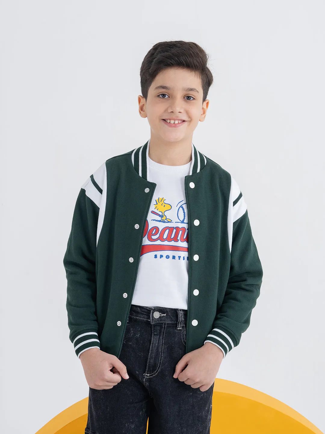 Teal Green And White Color Blocking Unisex Jackets