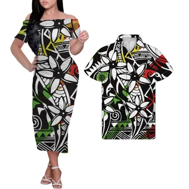 Tribal Print Plus Size Couples Match Clothing