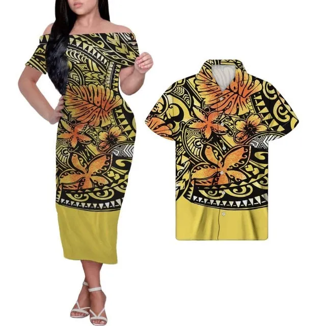 Tribal Print Plus Size Couples Match Clothing
