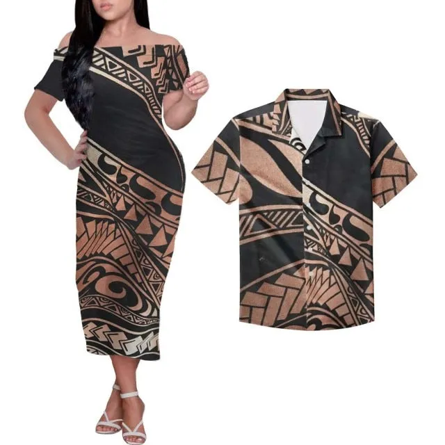 Tribal Print Plus Size Couples Match Clothing