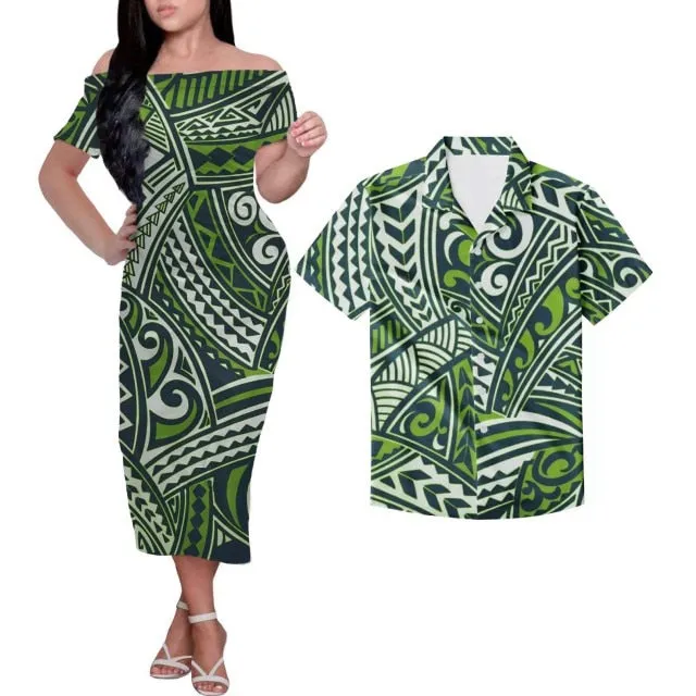 Tribal Print Plus Size Couples Match Clothing