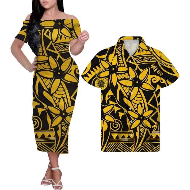 Tribal Print Plus Size Couples Match Clothing