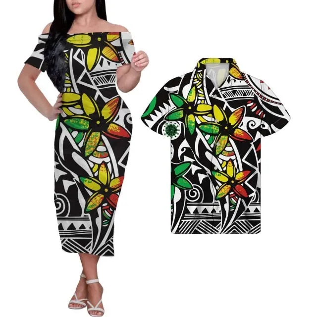 Tribal Print Plus Size Couples Match Clothing