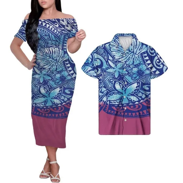 Tribal Print Plus Size Couples Match Clothing