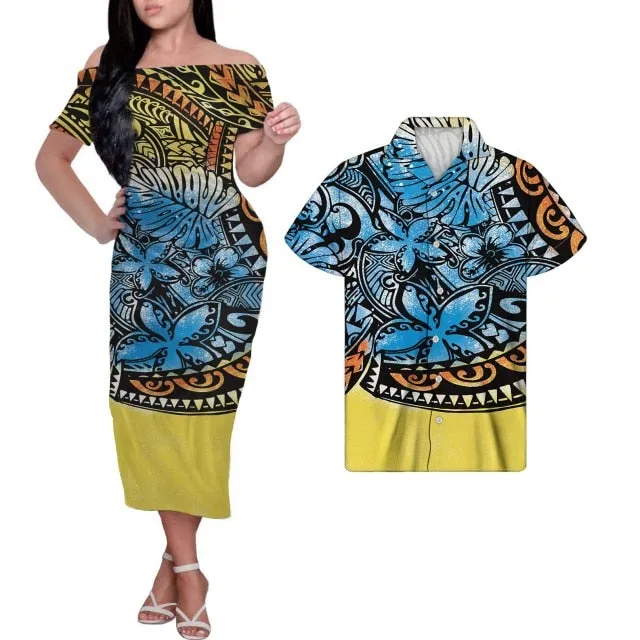 Tribal Print Plus Size Couples Match Clothing