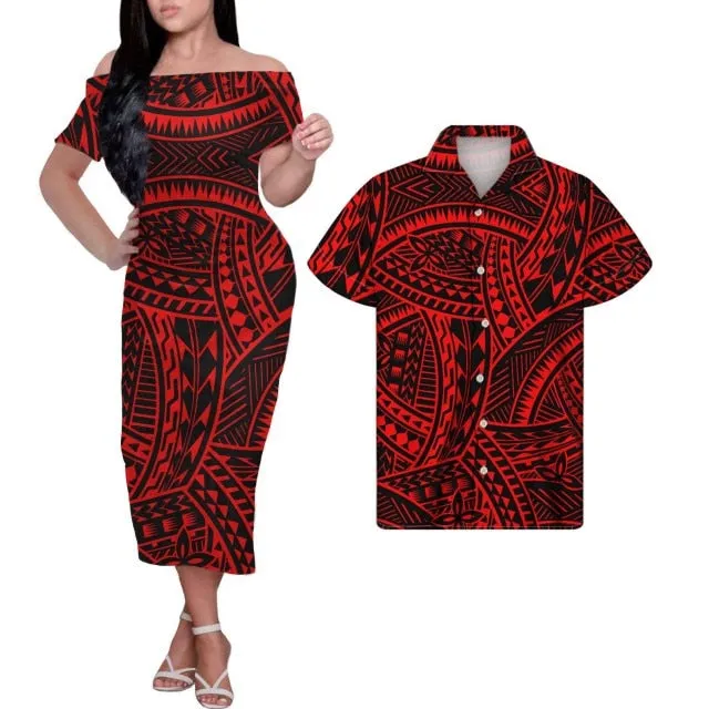 Tribal Print Plus Size Couples Match Clothing