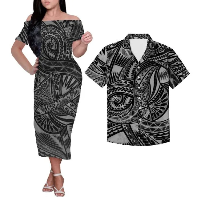 Tribal Print Plus Size Couples Match Clothing