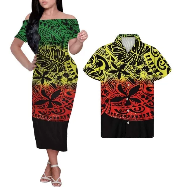 Tribal Print Plus Size Couples Match Clothing