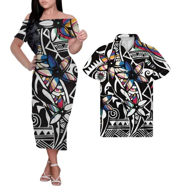 Tribal Print Plus Size Couples Match Clothing