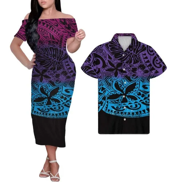 Tribal Print Plus Size Couples Match Clothing