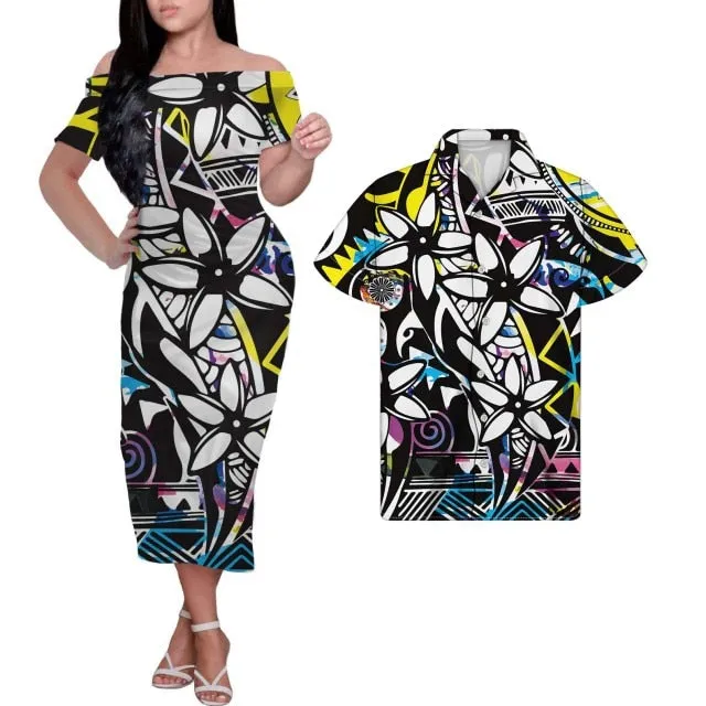 Tribal Print Plus Size Couples Match Clothing