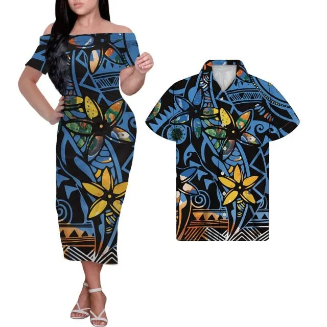 Tribal Print Plus Size Couples Match Clothing