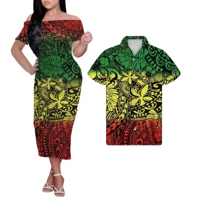 Tribal Print Plus Size Couples Match Clothing