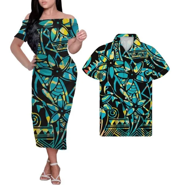 Tribal Print Plus Size Couples Match Clothing