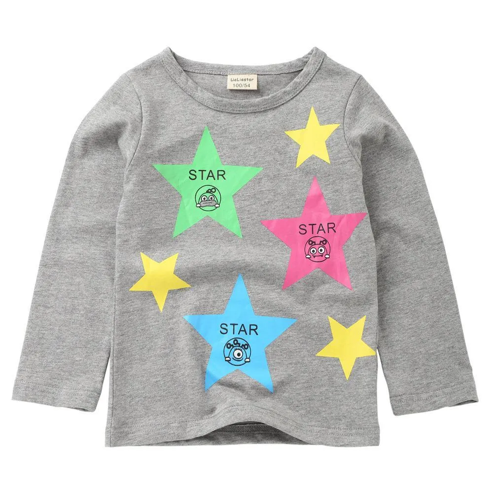 Unisex Cartoon Star Printed Long Sleeve Tops Wholesale