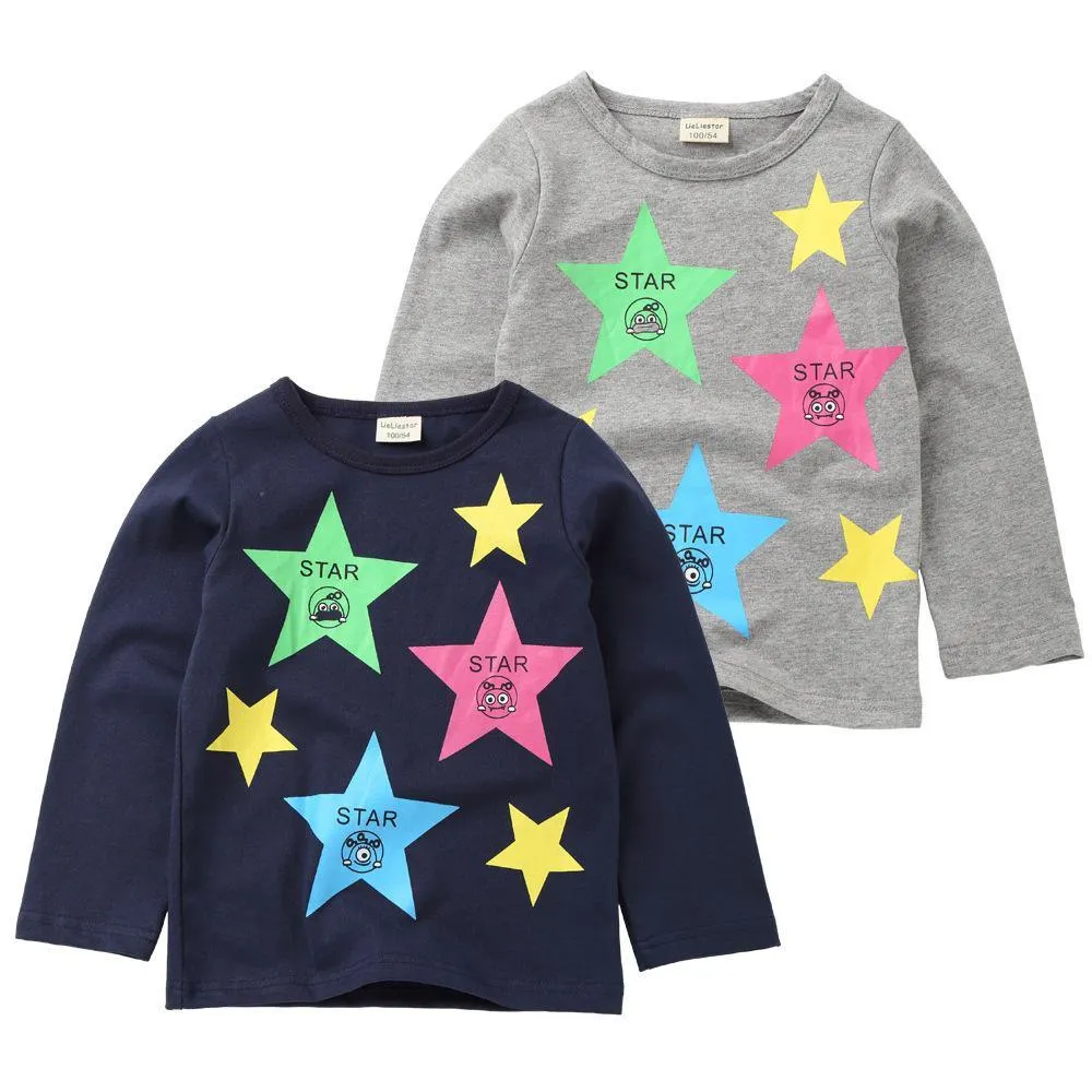 Unisex Cartoon Star Printed Long Sleeve Tops Wholesale