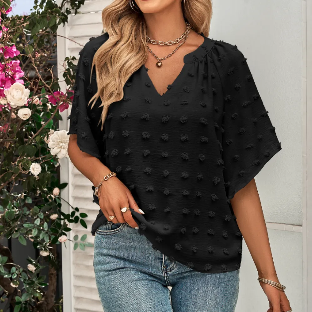V Neck Batwing Summer Top | CozyCouture®