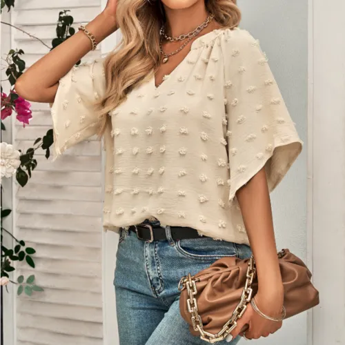 V Neck Batwing Summer Top | CozyCouture®