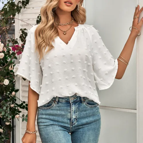 V Neck Batwing Summer Top | CozyCouture®