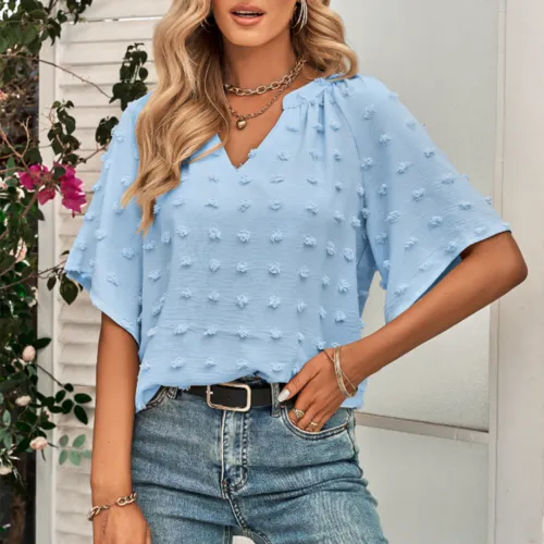 V Neck Batwing Summer Top | CozyCouture®