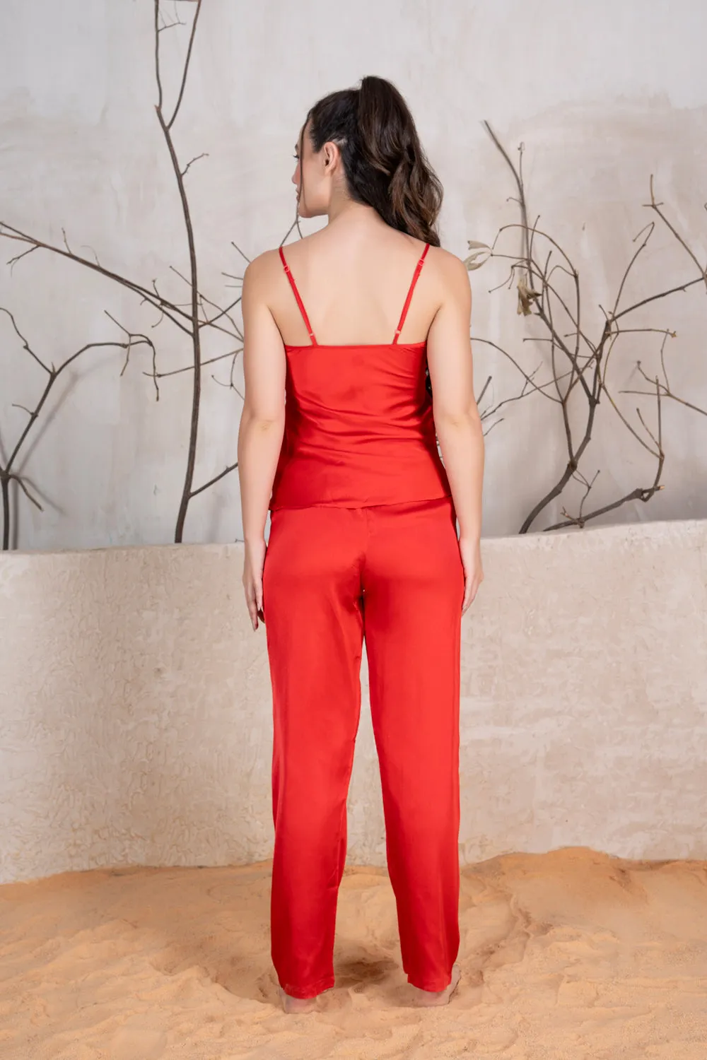 Valentine Red Satin Pj set
