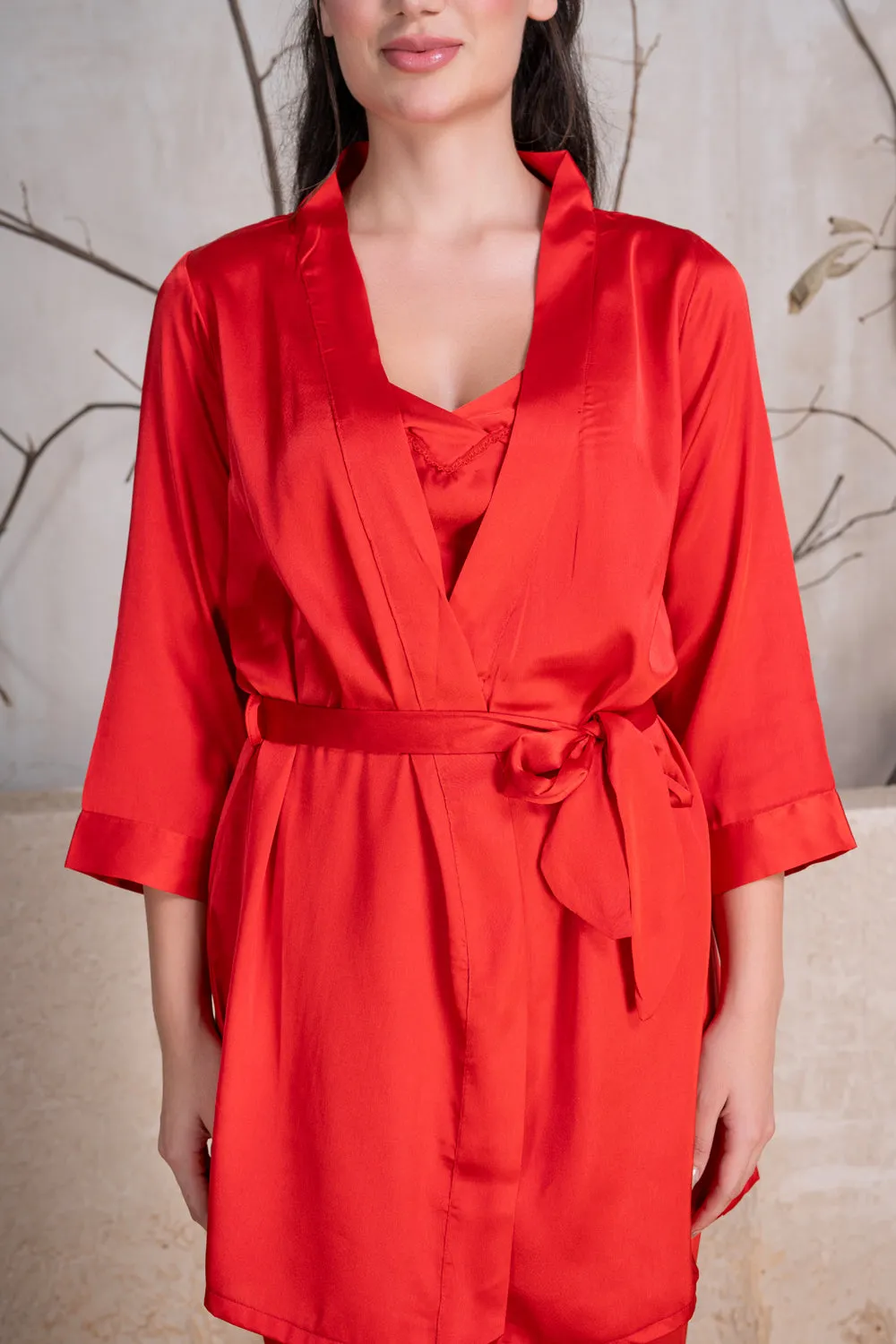 Valentine Red Satin Pj set