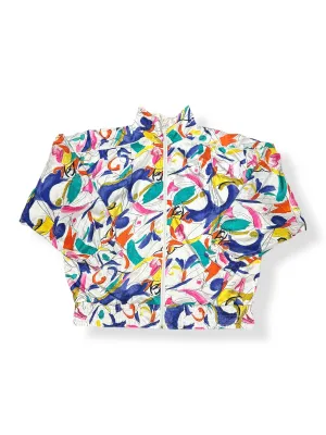 Vintage 80s/90s Lavon Retro Multicolor Scribble Pattern Windbreaker (~XL)