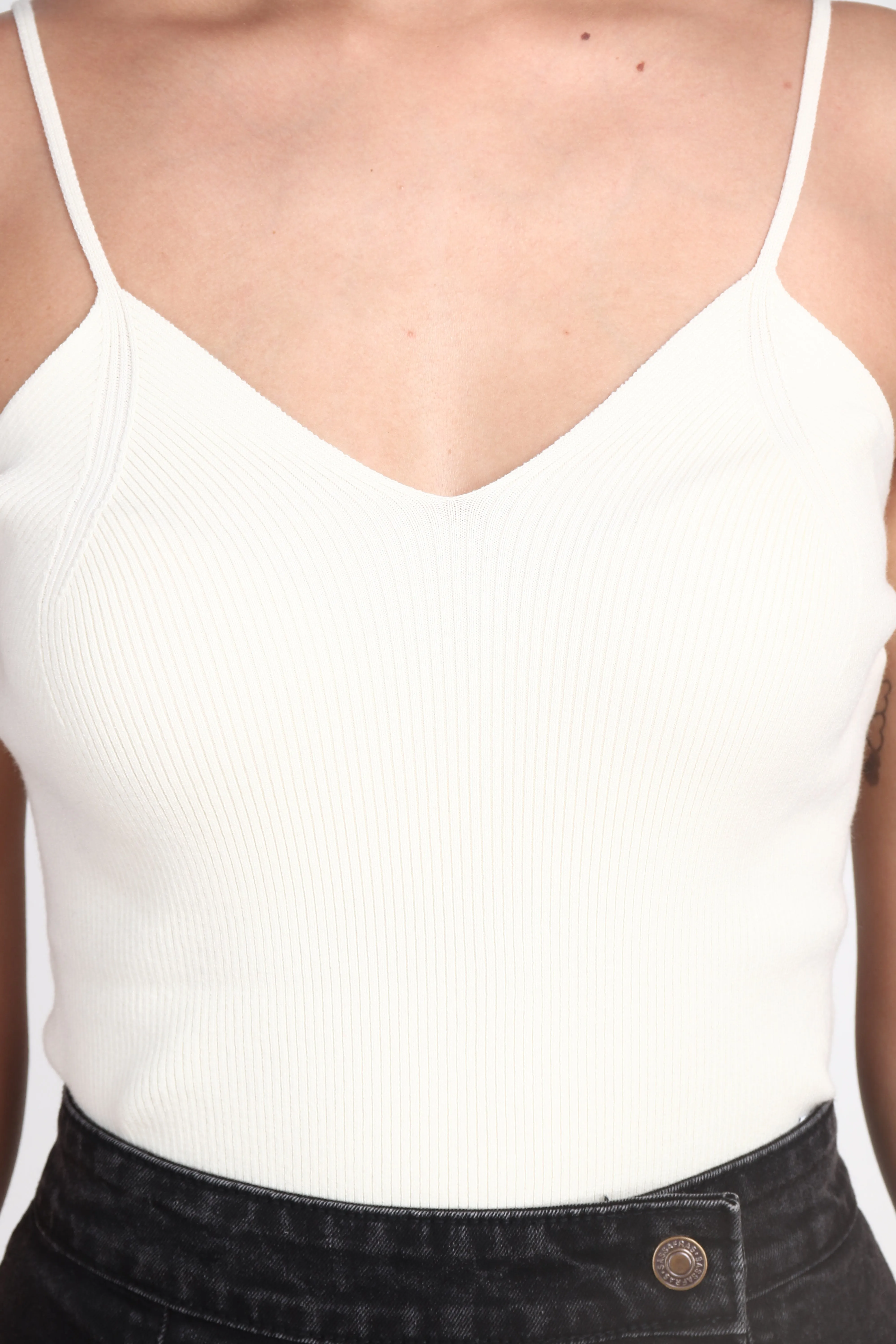 White Tank Tops For Women And Girls Made In Woolen Cotton - Pack Of 1