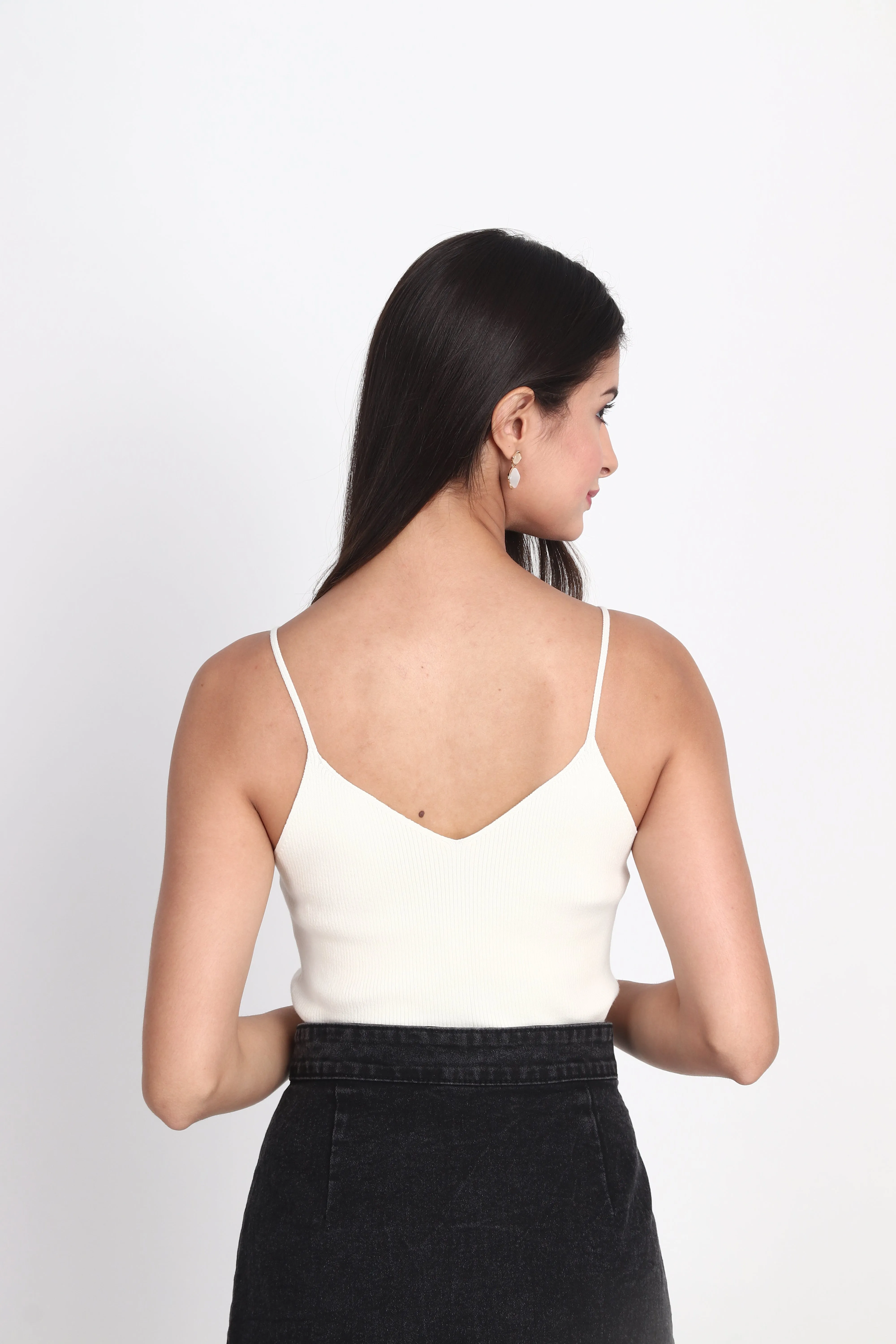 White Tank Tops For Women And Girls Made In Woolen Cotton - Pack Of 1