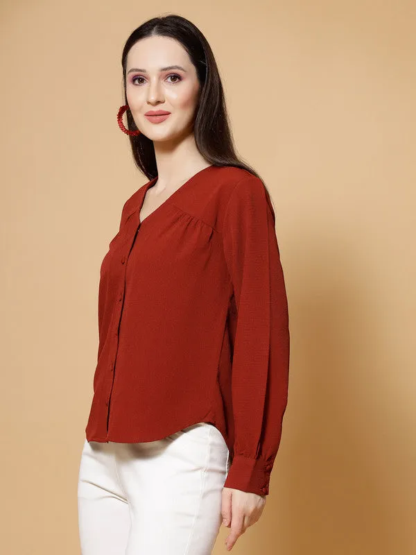 Women Rust Odour Free Styled Back Top