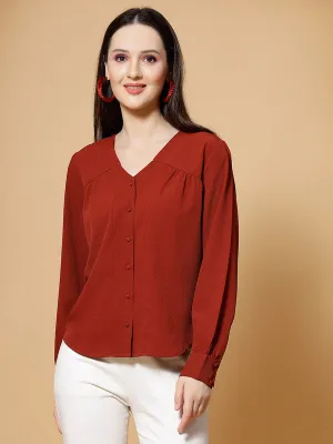Women Rust Odour Free Styled Back Top