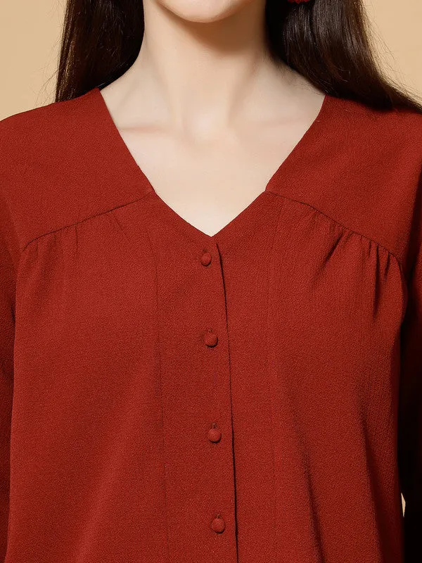 Women Rust Odour Free Styled Back Top