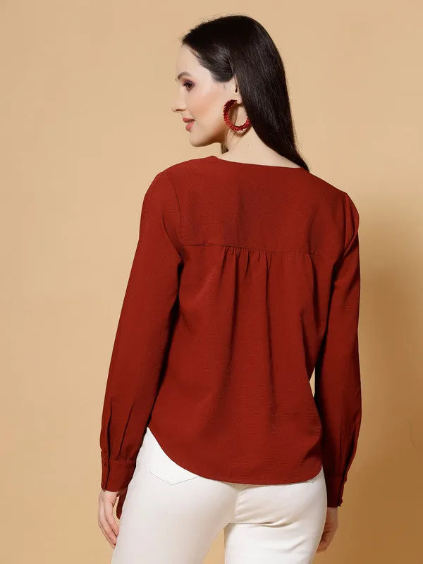 Women Rust Odour Free Styled Back Top