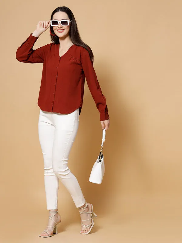 Women Rust Odour Free Styled Back Top