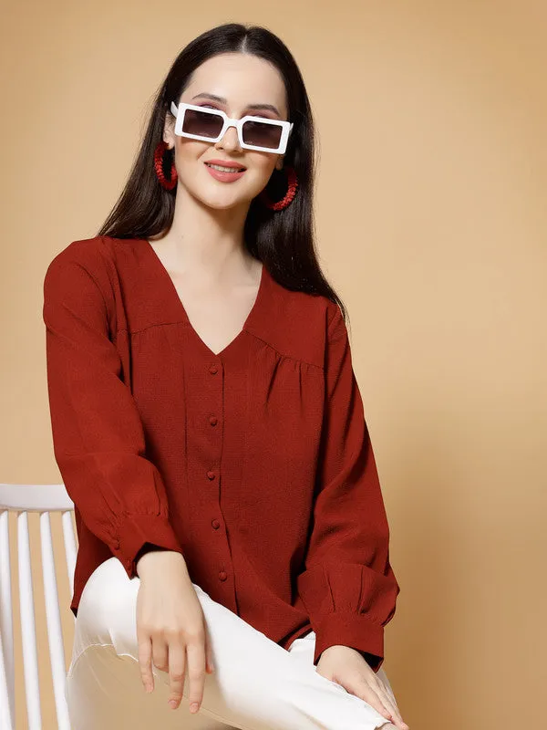 Women Rust Odour Free Styled Back Top