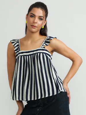 Women Viscose Navy Stylish Top