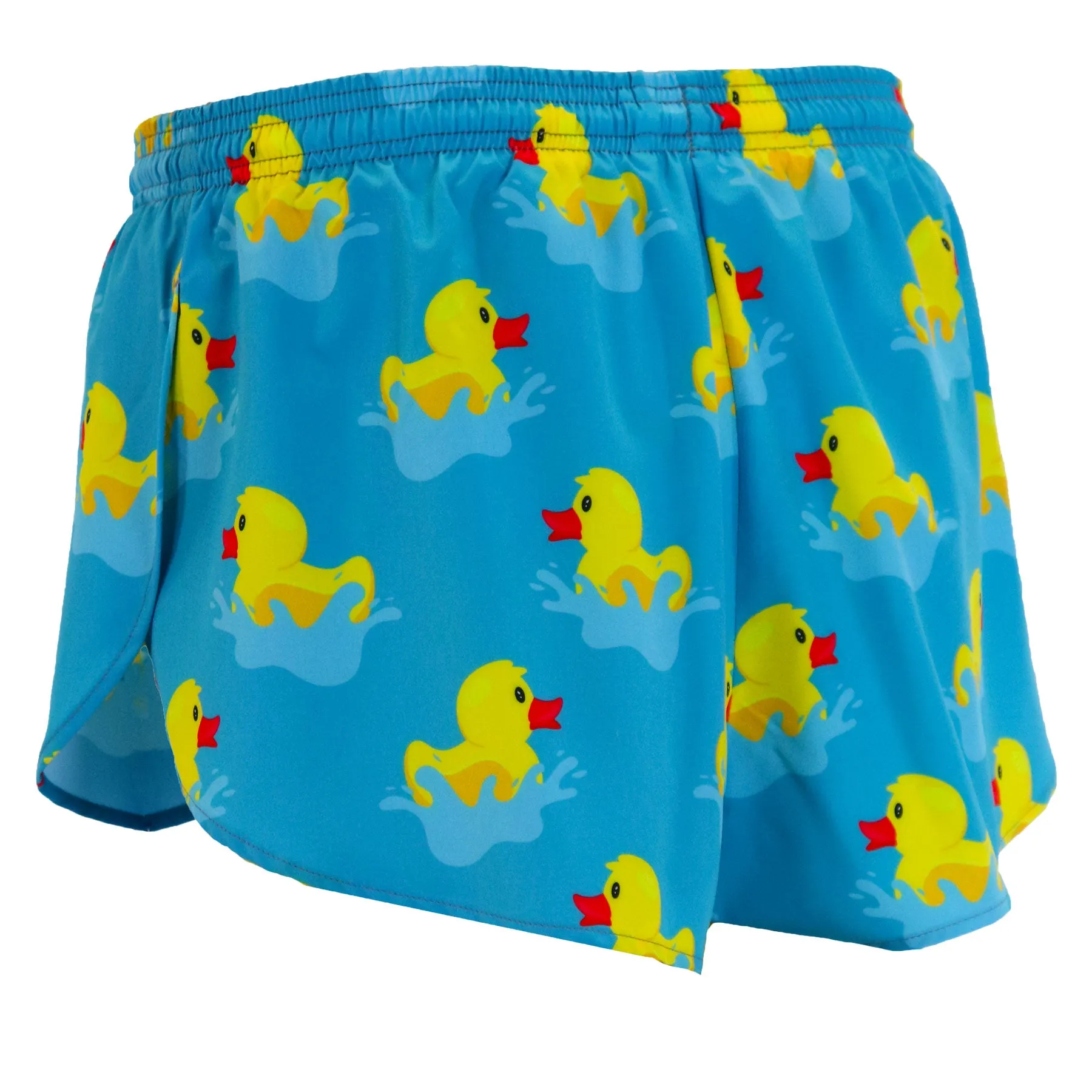 Women's Printed 1" Elite Split Shorts - Rubber Duckie