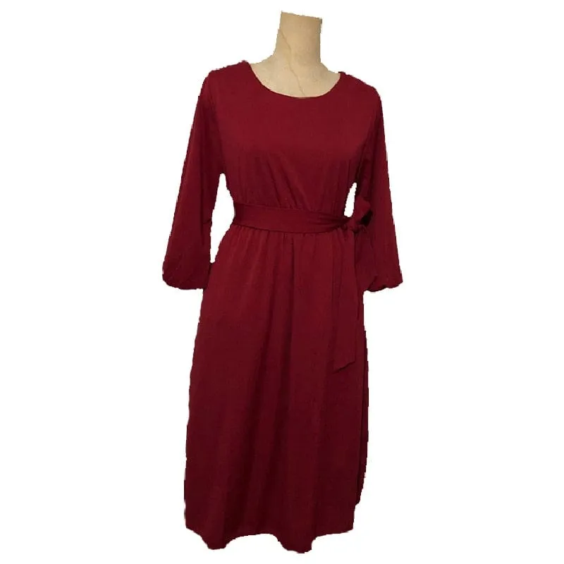 Women's Solid Color High Waist A Line Dresses