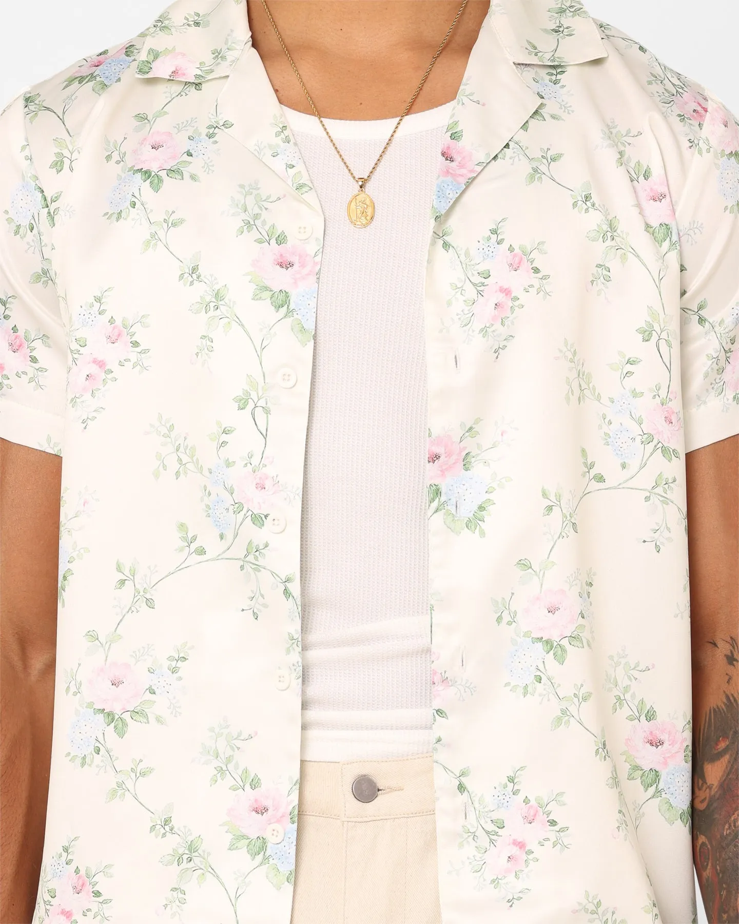 XXIII Anthony Button Up Shirt Cream/Blue/Pink