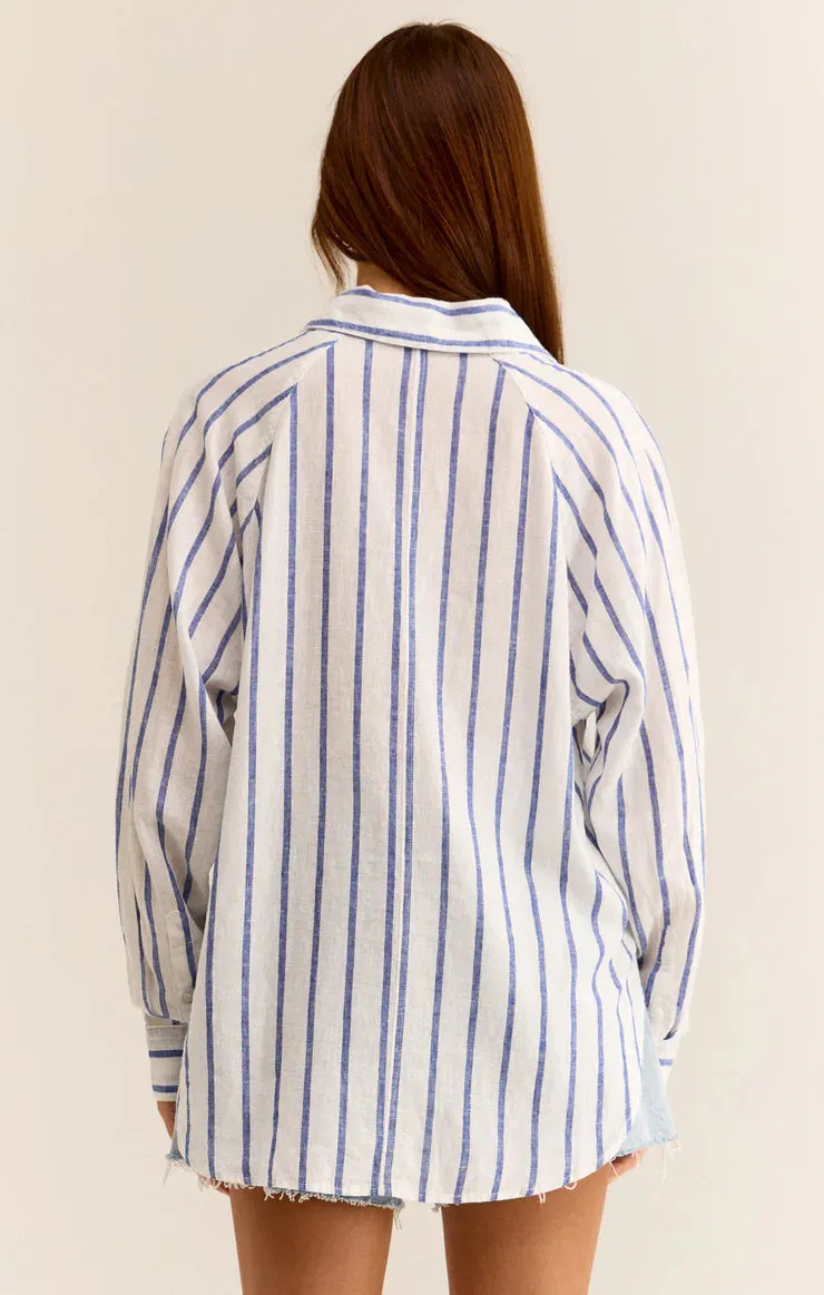 Z Supply | Perfect Linen Top - Palace Blue